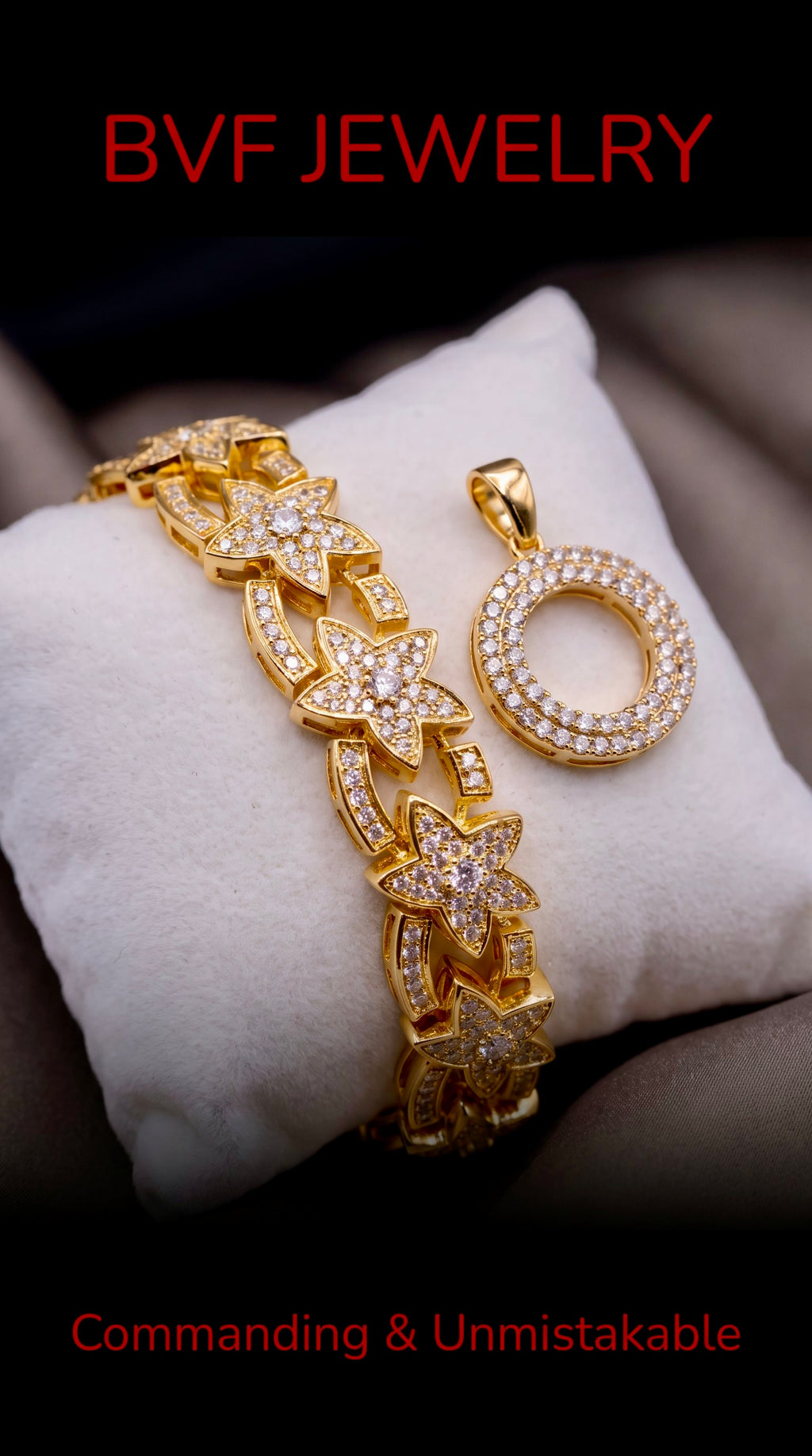 BVF Starlink Bracelet in solid gold with removable photo pendant