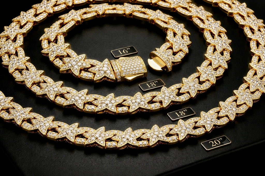 BVF Starlink Chain in 14K gold with signature star-link design