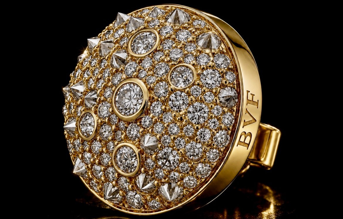 BVF Eclipse Reversé diamond earrings in 14K gold featuring 1.75 TCW VVS lab-grown diamonds